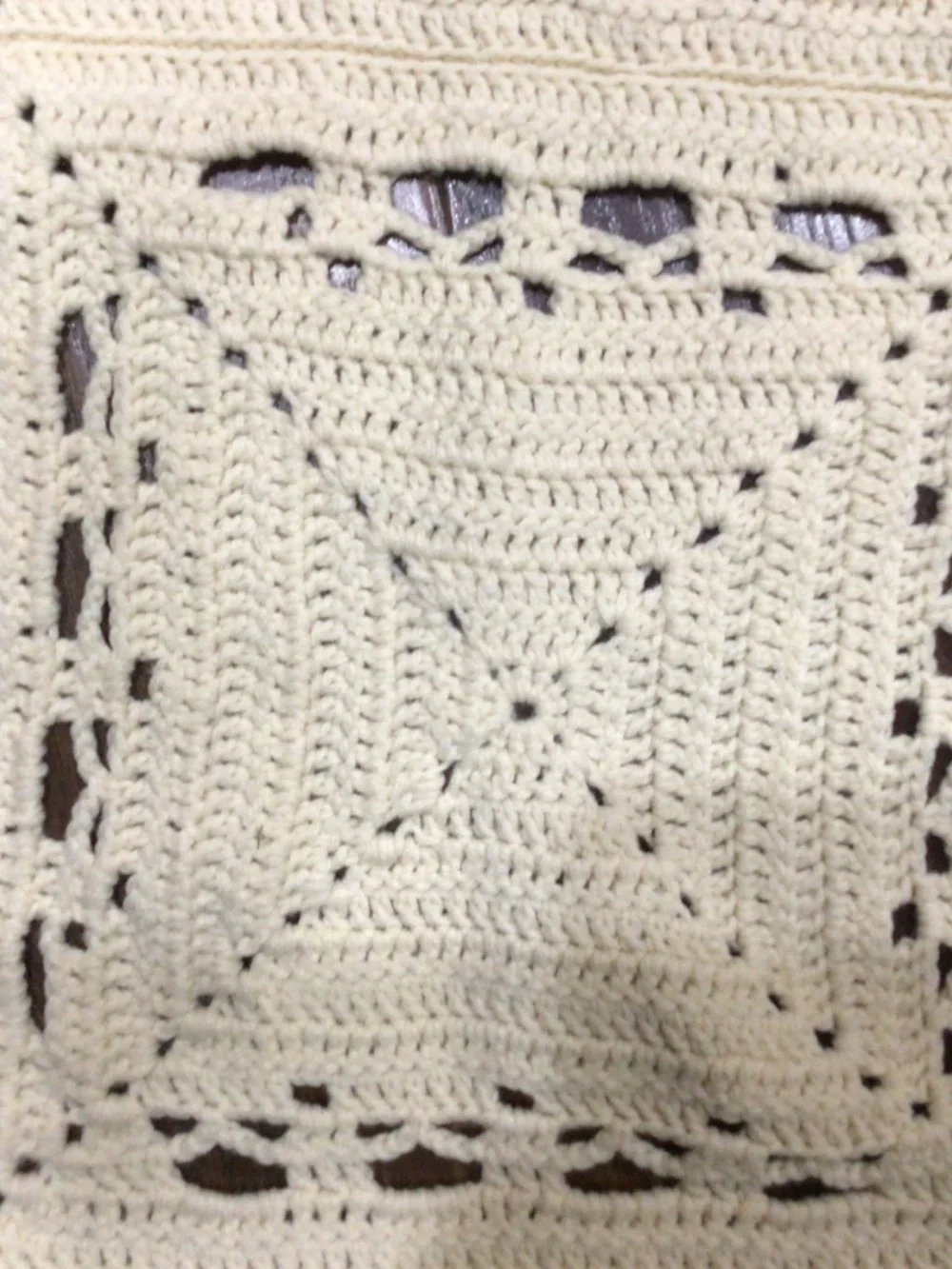 Homemade crocheted bed topper, approximately 70” x 57” excellent shape
